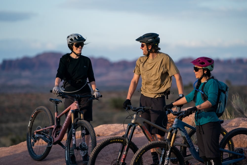 Mountain Bikers Wearing Half Shell Bike Helmets